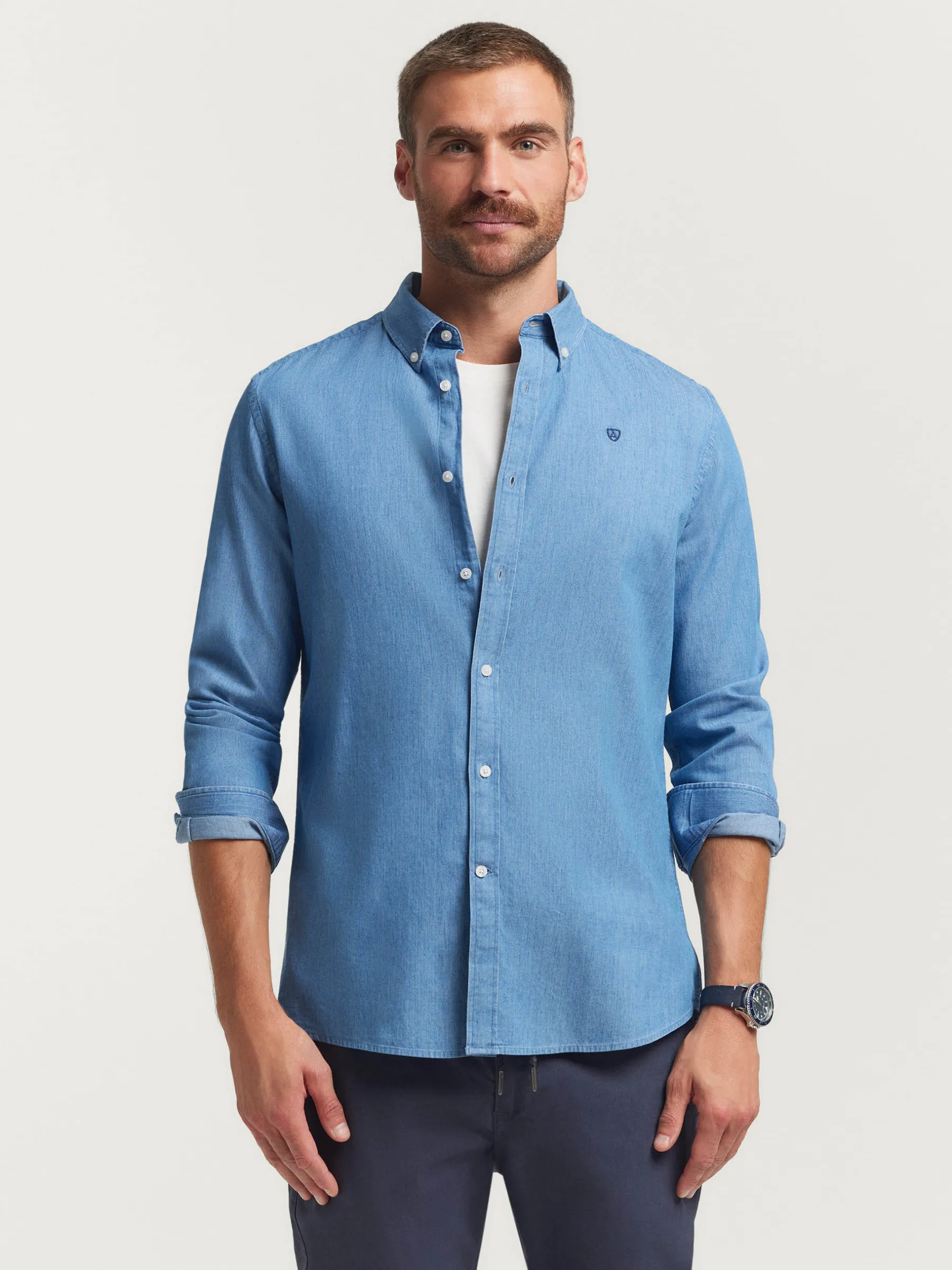 Alvaro Moreno CAMISA DENIM CANUTILLO-Hombre Casual