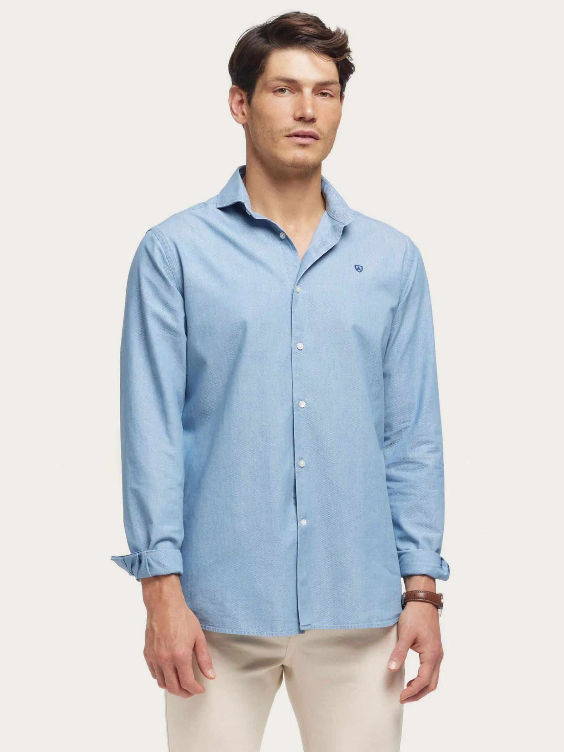 Alvaro Moreno CAMISA DENIM STRUCTURE-Hombre Casual