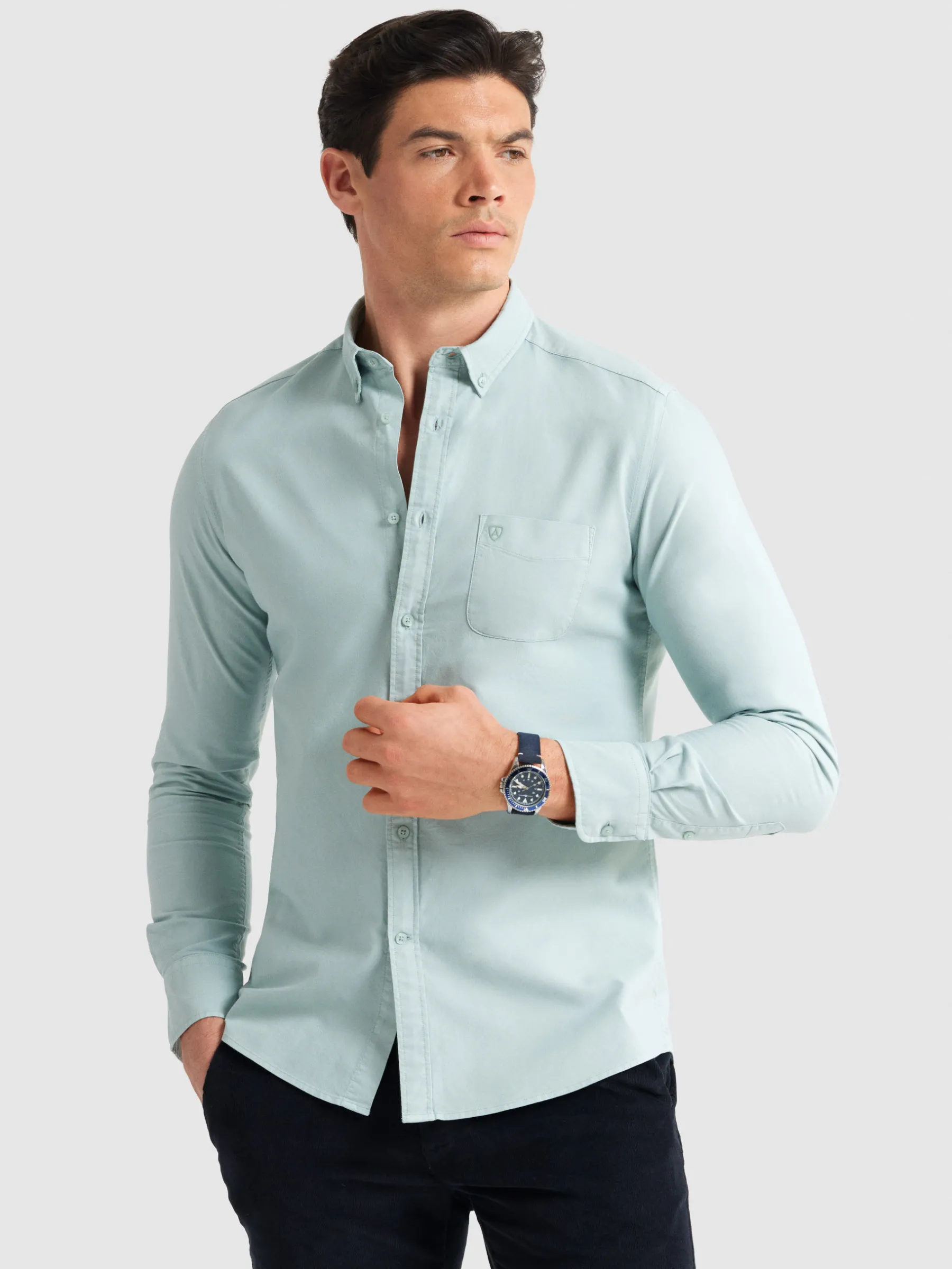 Alvaro Moreno CAMISA OXFORD POCKET DYE-Hombre Oxford