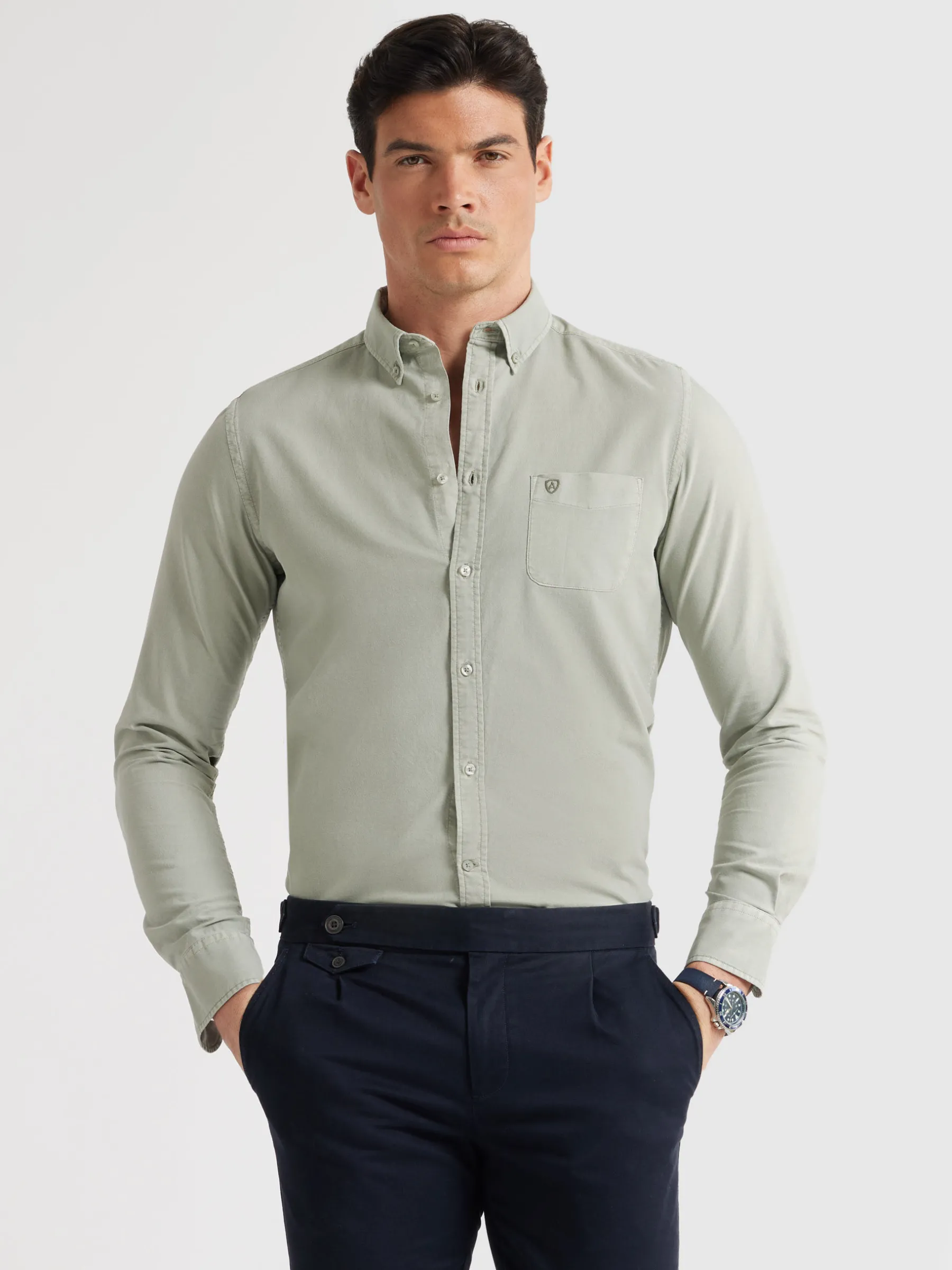 Alvaro Moreno CAMISA OXFORD POCKET DYE-Hombre Oxford