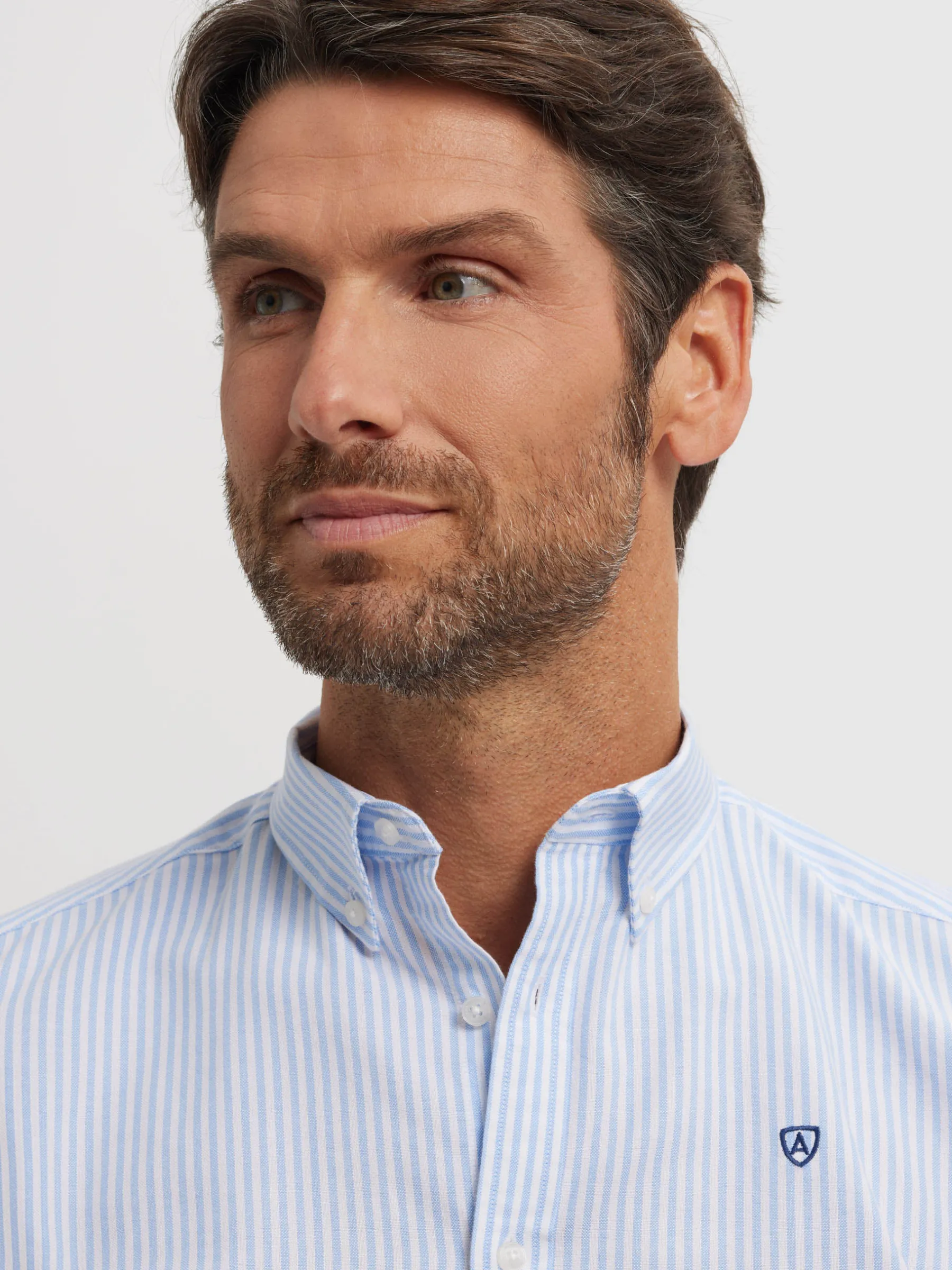 Alvaro Moreno CAMISA OXFORD RAYAS BASIC-Hombre Oxford