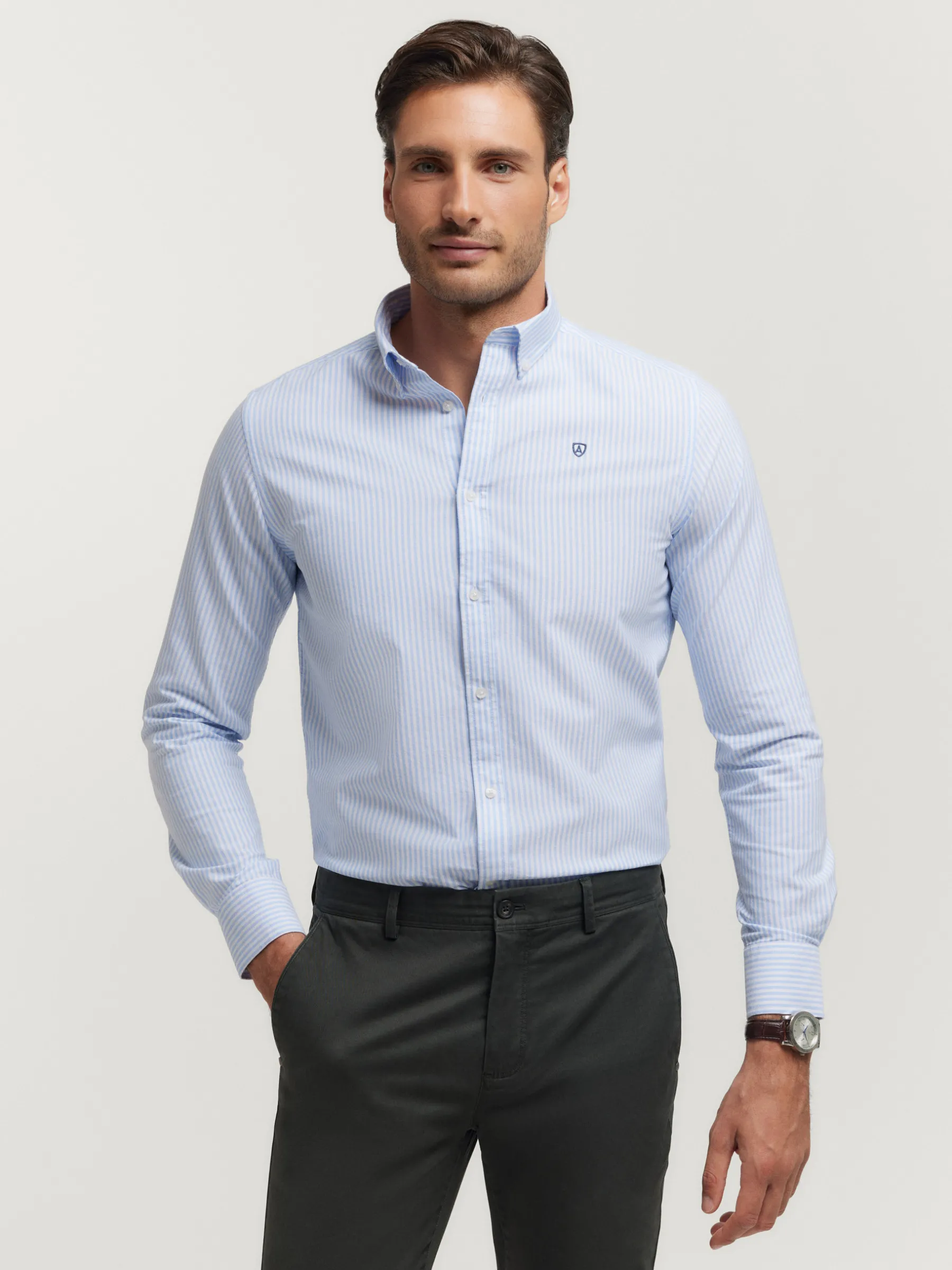 Alvaro Moreno CAMISA OXFORD RAYAS-Hombre Oxford