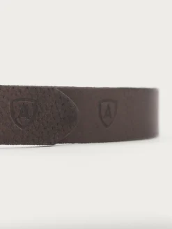 Alvaro Moreno CINTURON LOGO PIEL MARRÓN-Hombre Cinturones