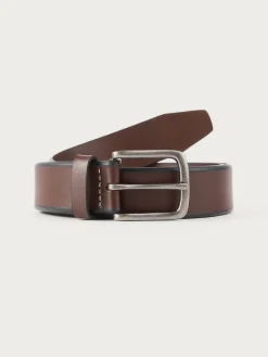 Alvaro Moreno CINTURON PIEL BISEL MARRÓN-Hombre Cinturones