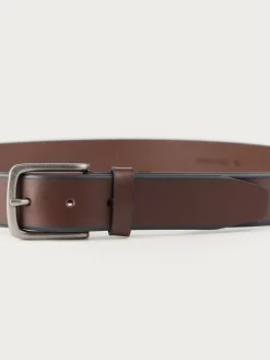 Alvaro Moreno CINTURON PIEL BISEL MARRÓN-Hombre Cinturones