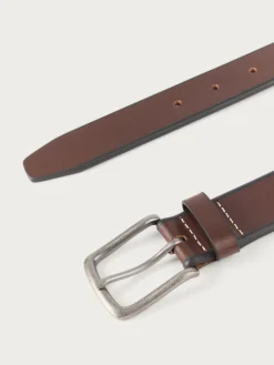 Alvaro Moreno CINTURON PIEL BISEL MARRÓN-Hombre Cinturones