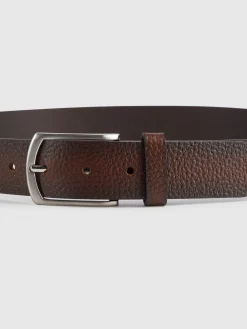 Alvaro Moreno CINTURON PIEL ROUGH MARRÓN-Hombre Cinturones