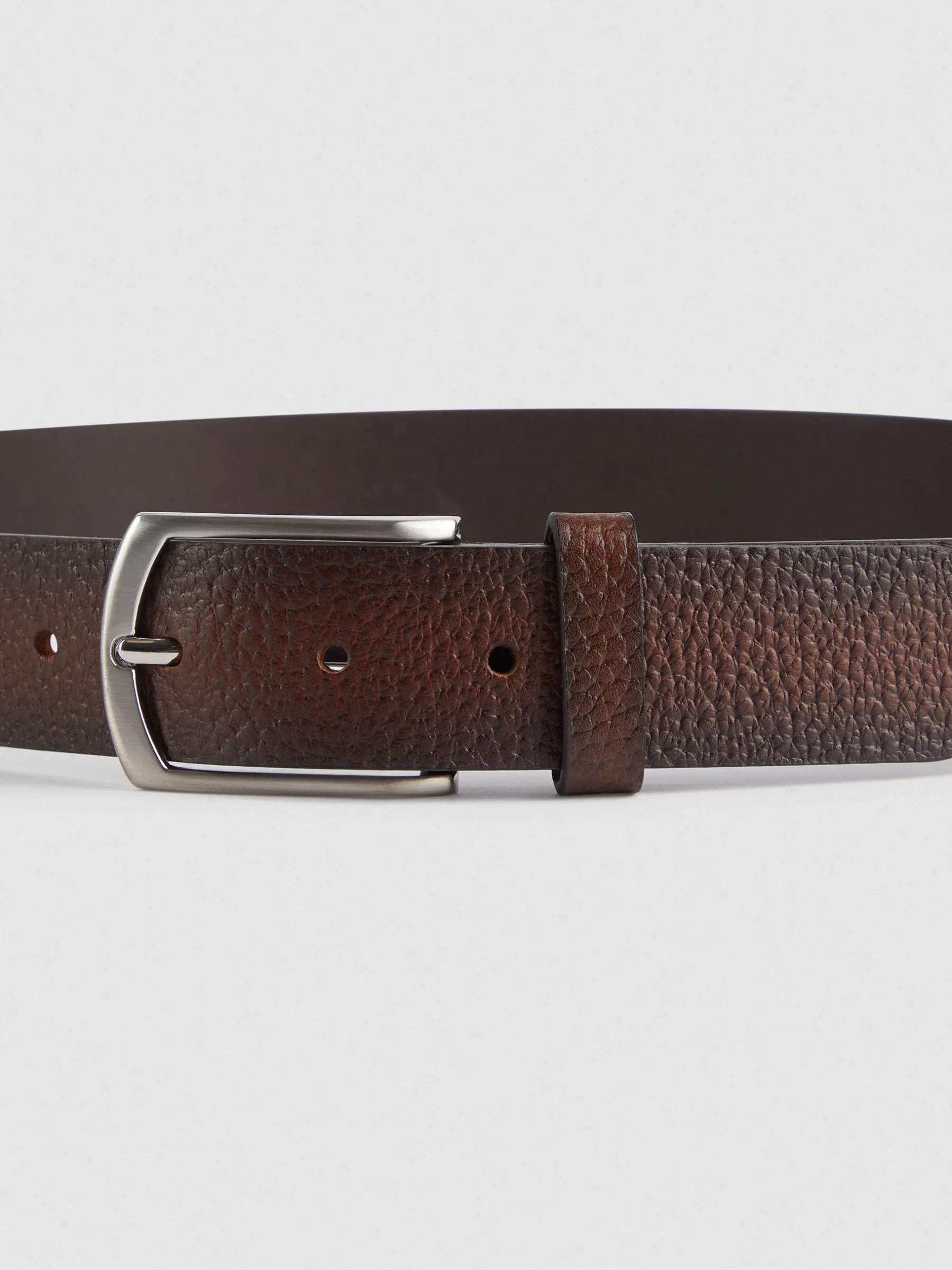 Alvaro Moreno CINTURON PIEL ROUGH MARRÓN-Hombre Cinturones