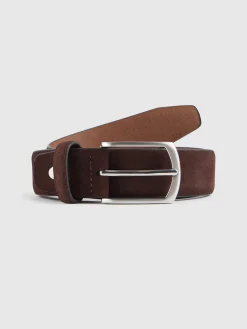 Alvaro Moreno CINTURON VESTIR SERRAJE MARRÓN-Hombre Cinturones