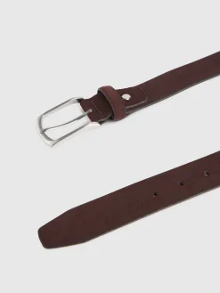 Alvaro Moreno CINTURON VESTIR SERRAJE MARRÓN-Hombre Cinturones