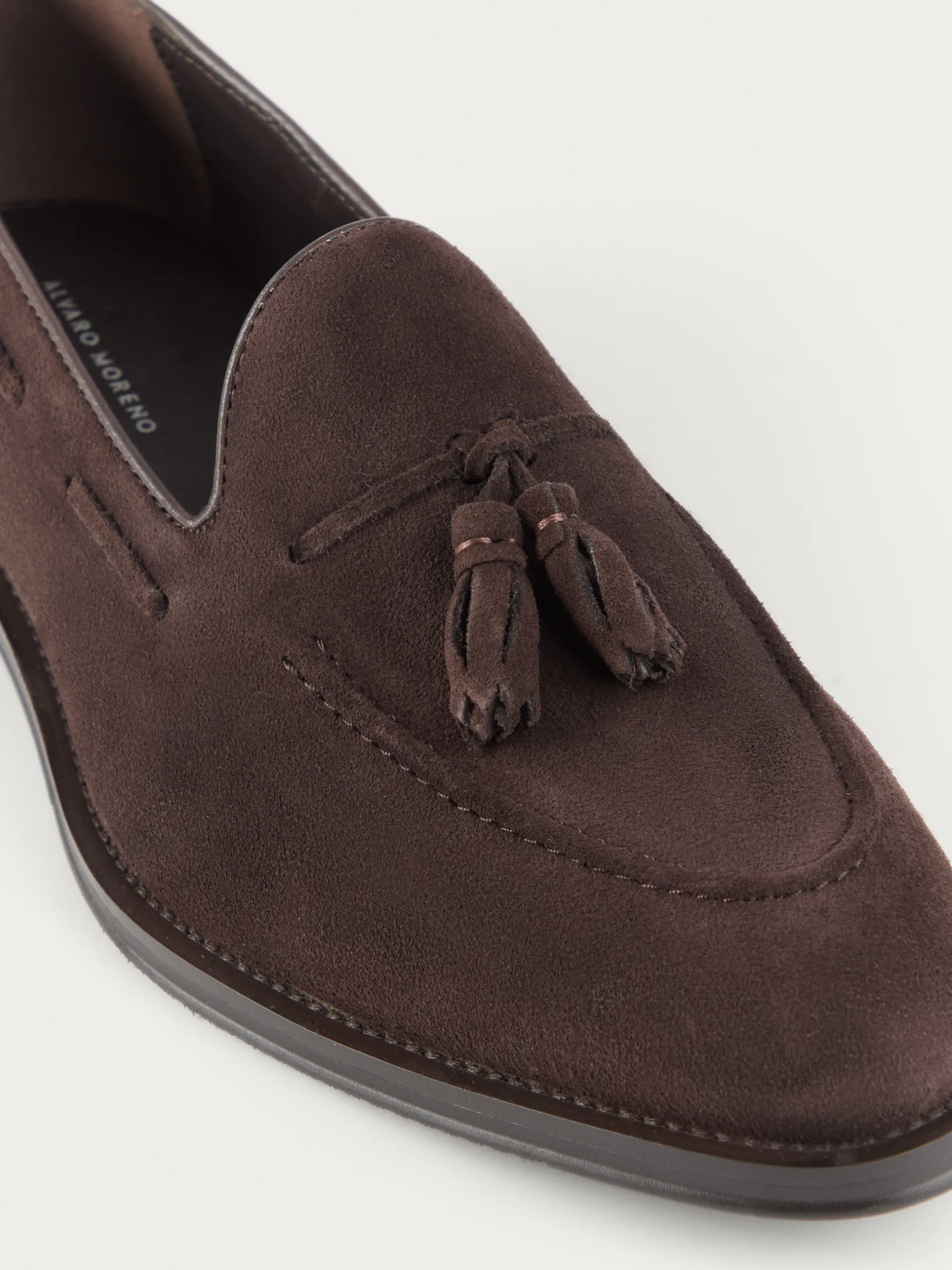 Alvaro Moreno MOCASIN SERRAJE BORLAS MARRÓN-Hombre Vestir