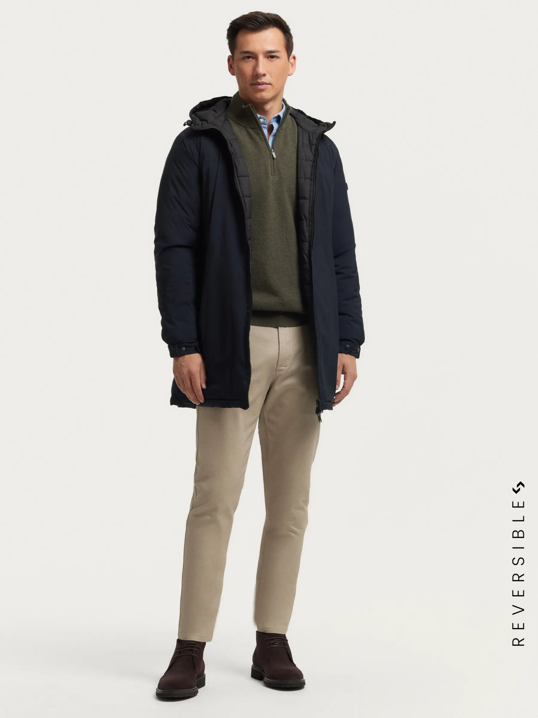 Alvaro Moreno PARKA RATCHED REVERSIBLE | MARRÓN-Hombre Cazadoras Y Parkas