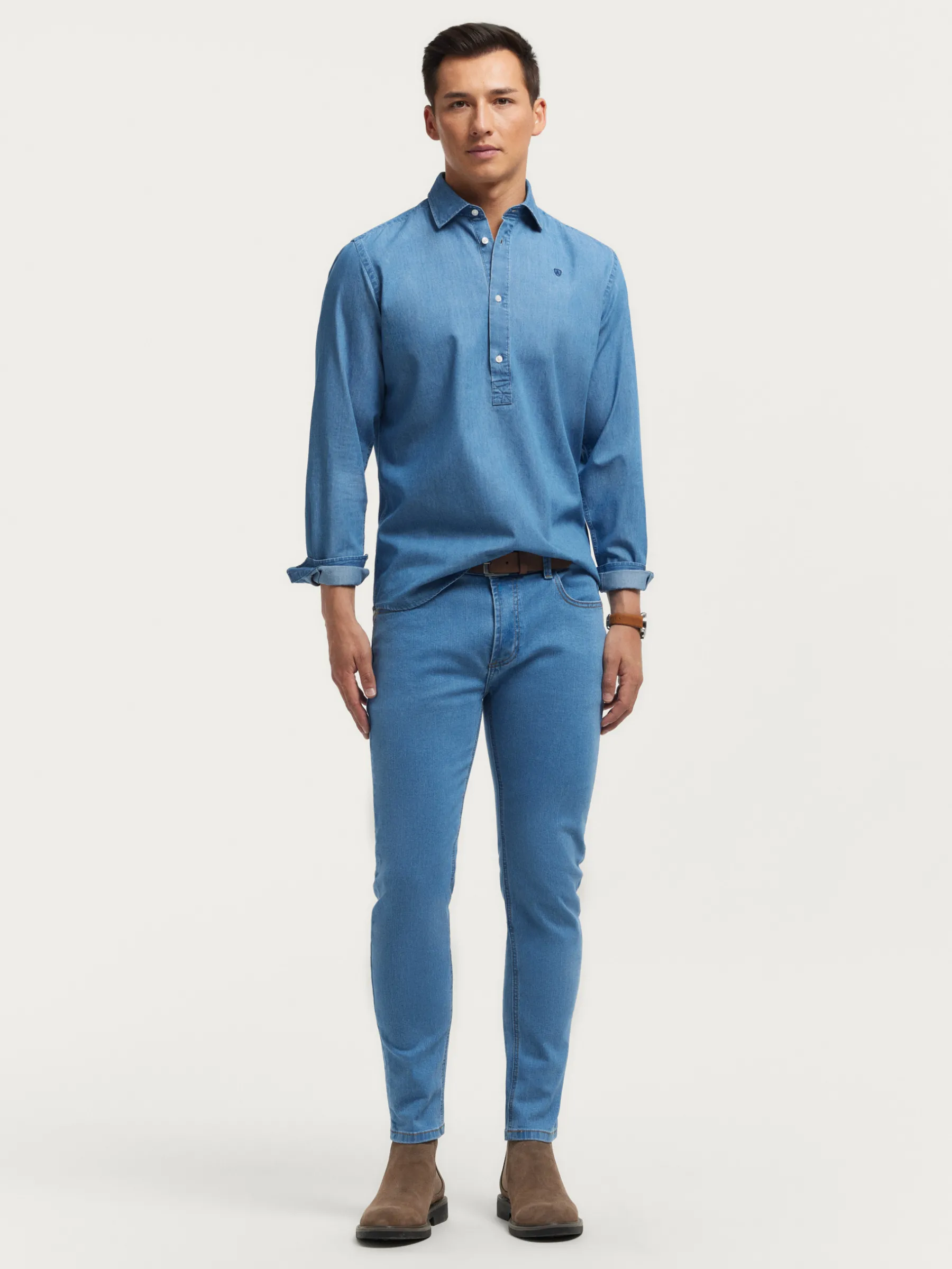 Alvaro Moreno POLERA DENIM-Hombre Casual|Poleras